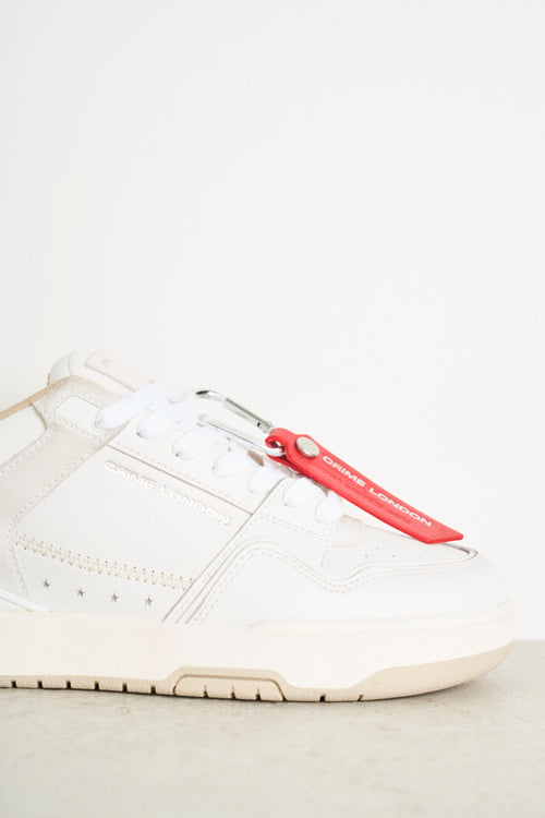 White women's sneakers with red detail - 2