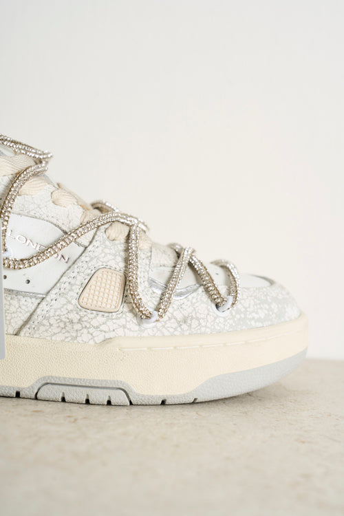 Sneakers donna bianche con strass - 2