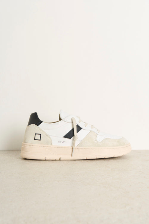 Sneakers donna Court 2.0 bianca e nera - 1