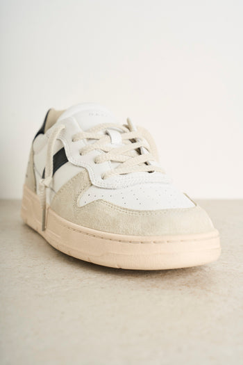 Sneakers donna Court 2.0 bianca e nera - 4