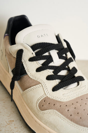 Sneakers uomo Court 2.0 nera e beige - 5