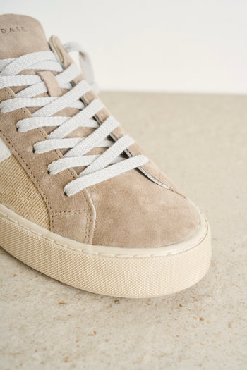 Men's beige corduroy sneakers - 4