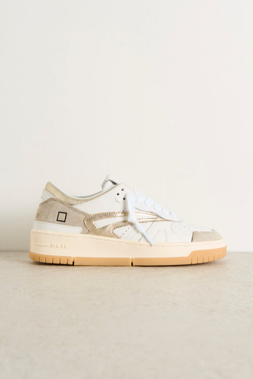 Beige and white women's sneakers