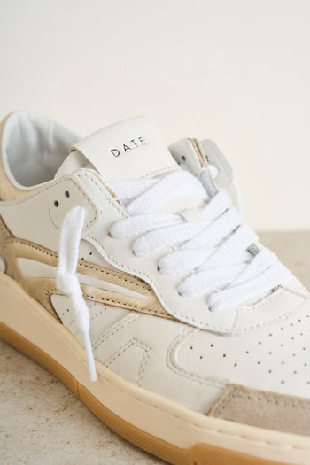 Beige and white women's sneakers - 5