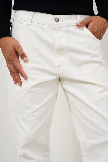 Pantalone uomo bianco over - 8