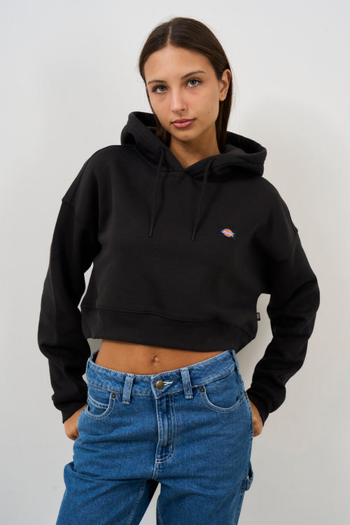 Oakport Black Crop Women's Sweatshirt - 1