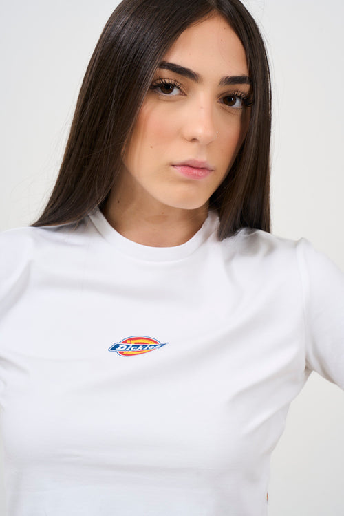 White women's T-shirt with front logo detail - 2