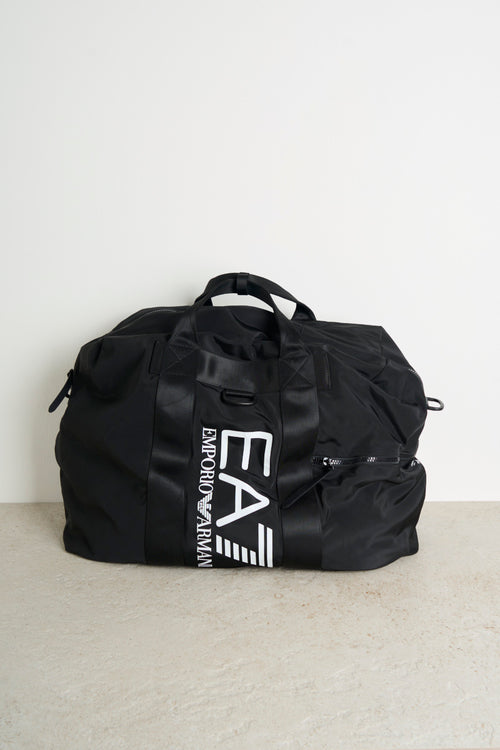 Black men's gym bag with logo