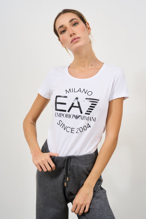 T-shirt donna bianca girocollo