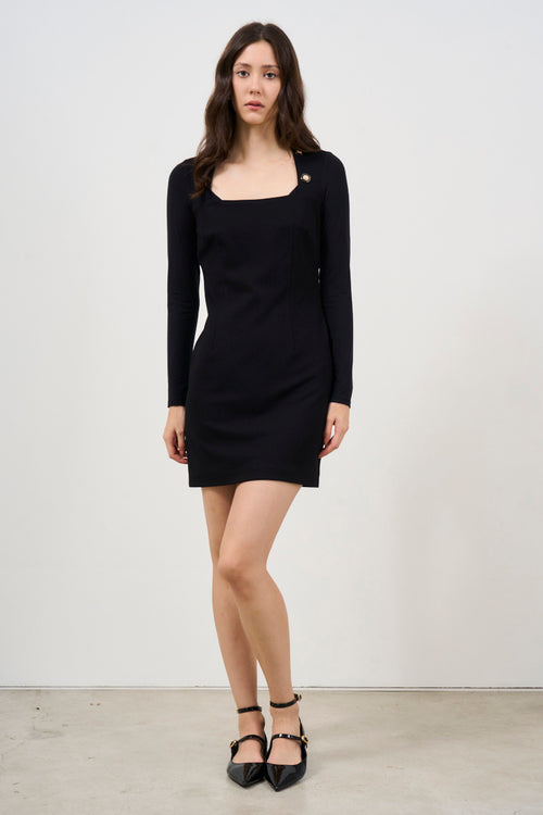 Women's midi dress with jewel buttons