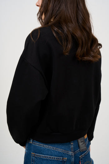 Women's black sweatshirt with silver details - 6