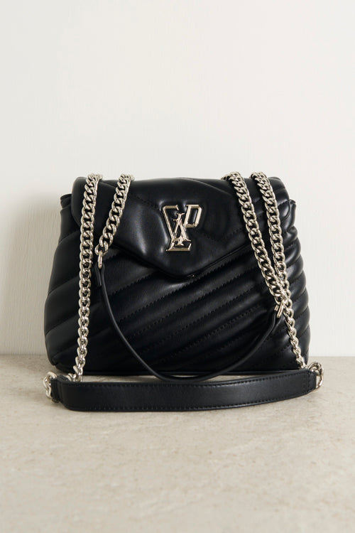 Black quilted women's bag