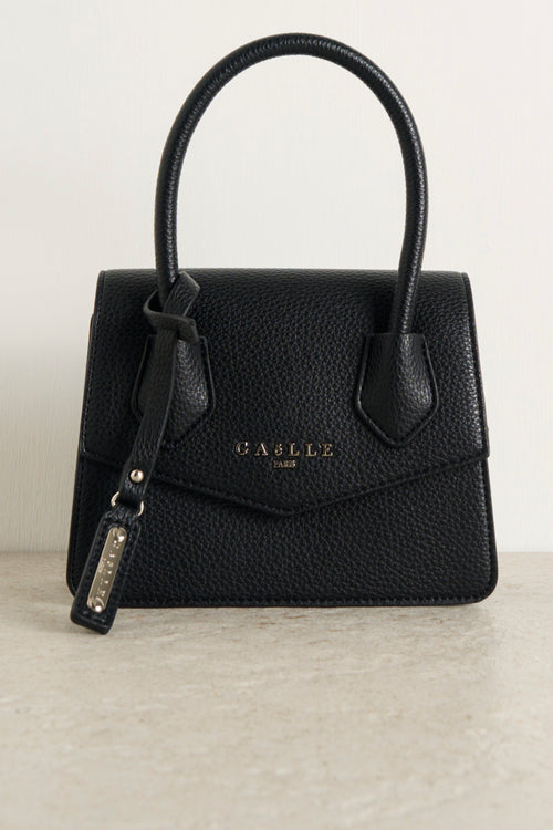 Mini black women's bag with logo