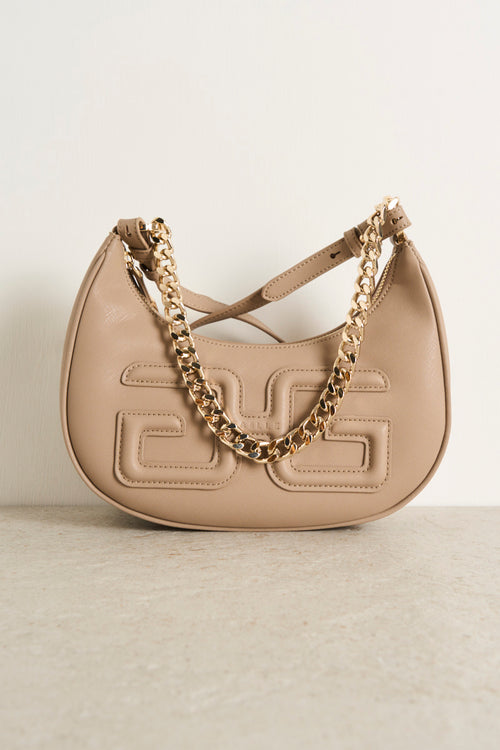 Beige women's shoulder bag