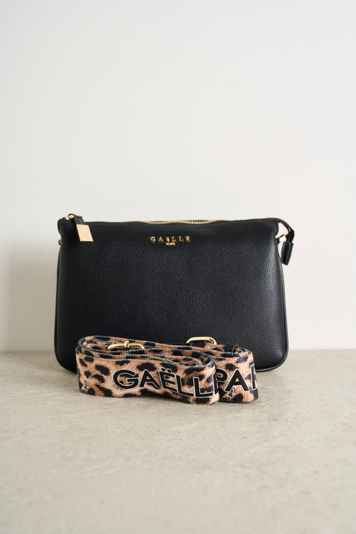 Black women's shoulder bag animalier