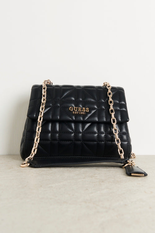 Black quilted women's bag - 1