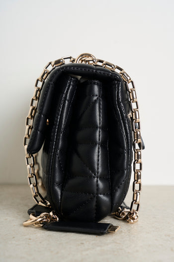 Black quilted women's bag - 6