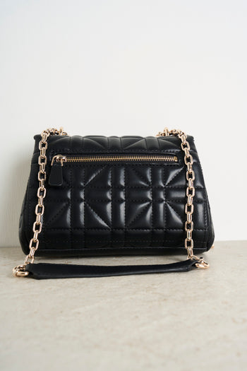 Black quilted women's bag - 7