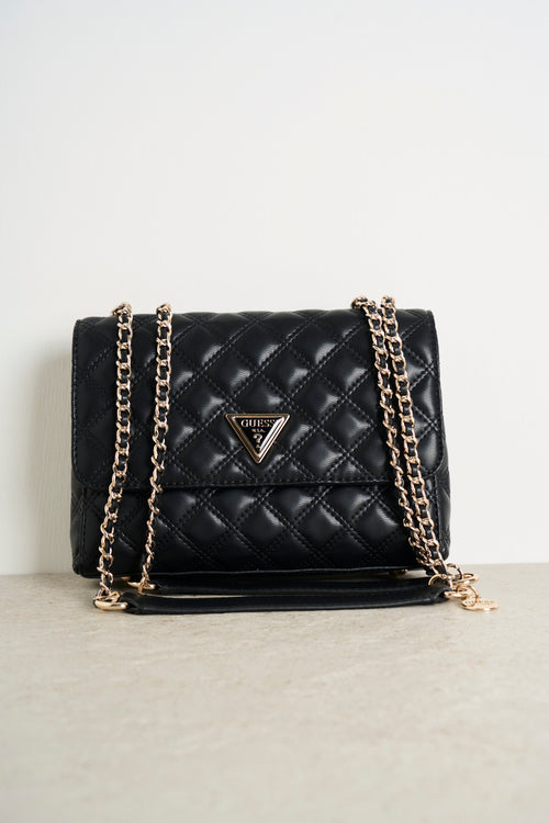 Black quilted shoulder bag for women - 1