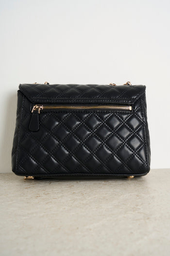 Black quilted shoulder bag for women - 6