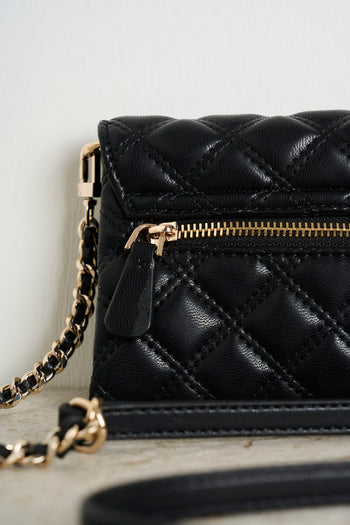 Black quilted women's bag - 7