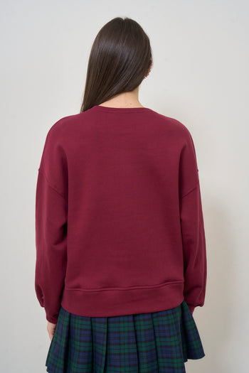 Women's burgundy sweatshirt with light blue writing - 4