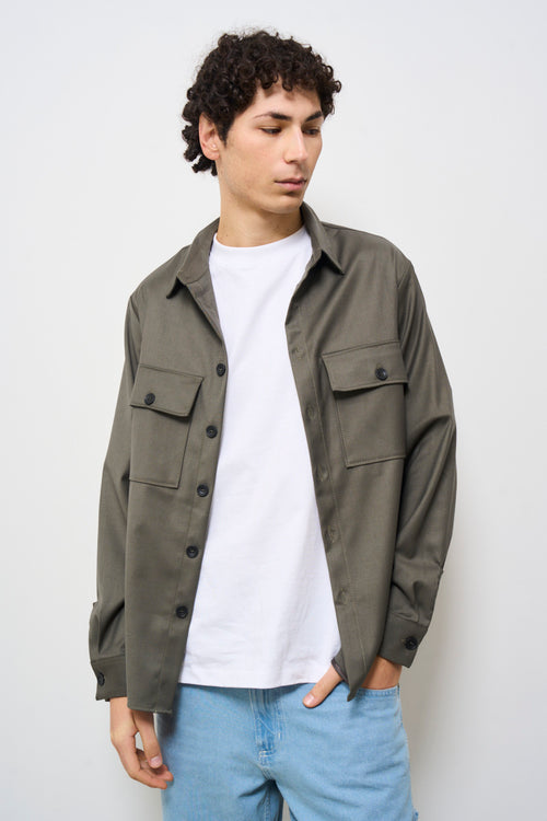 Overshirt uomo con tasche