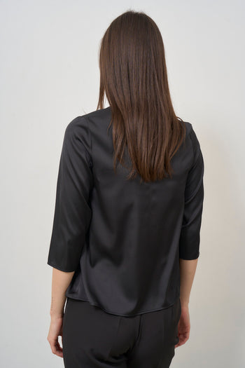 Blusa donna nero manica a tre quarti - 4