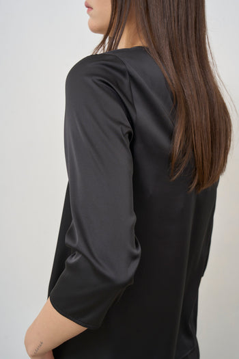 Blusa donna nero manica a tre quarti - 5