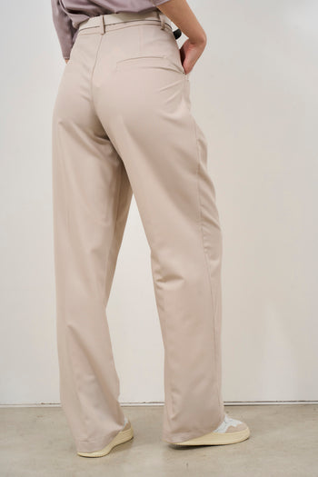 Pantalone donna beige gamba larga - 6