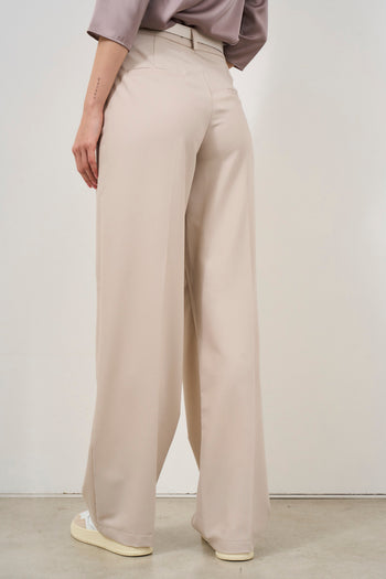 Pantalone donna beige gamba larga - 7