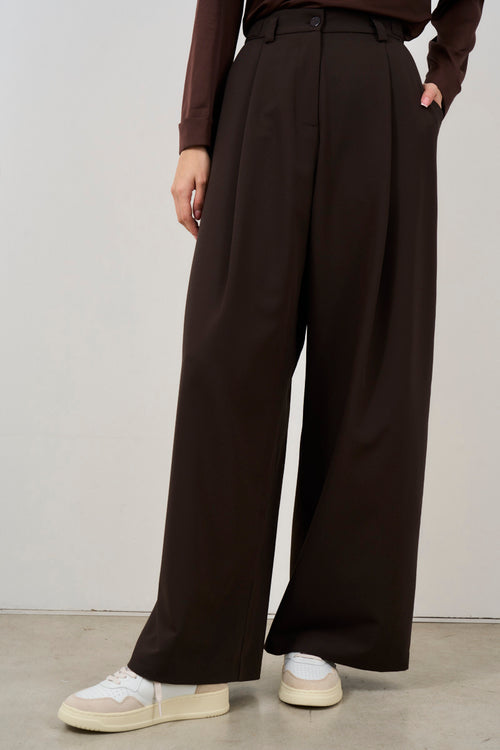 Pantalone donna marrone a palazzo