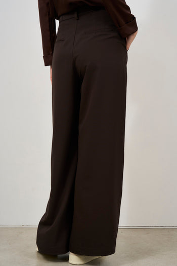 Pantalone donna marrone a palazzo - 5