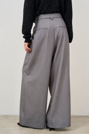 Pantalone donna grigio a palazzo - 5