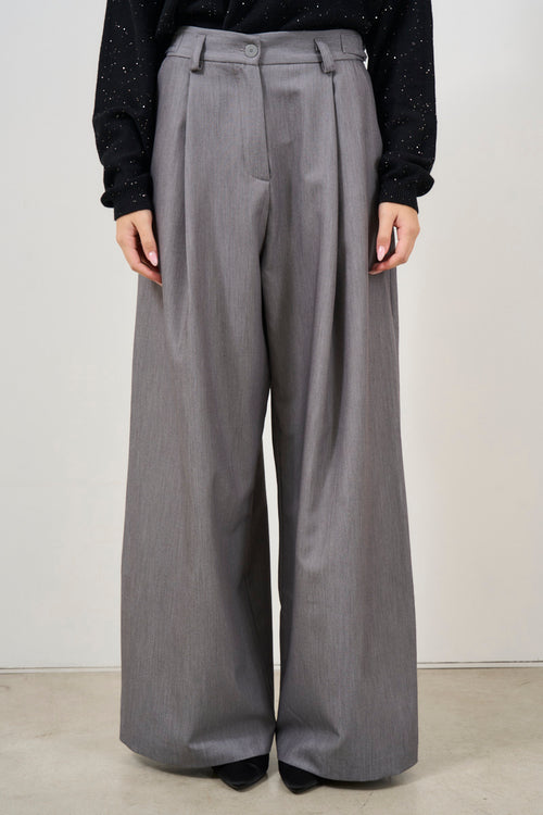 Pantalone donna grigio a palazzo