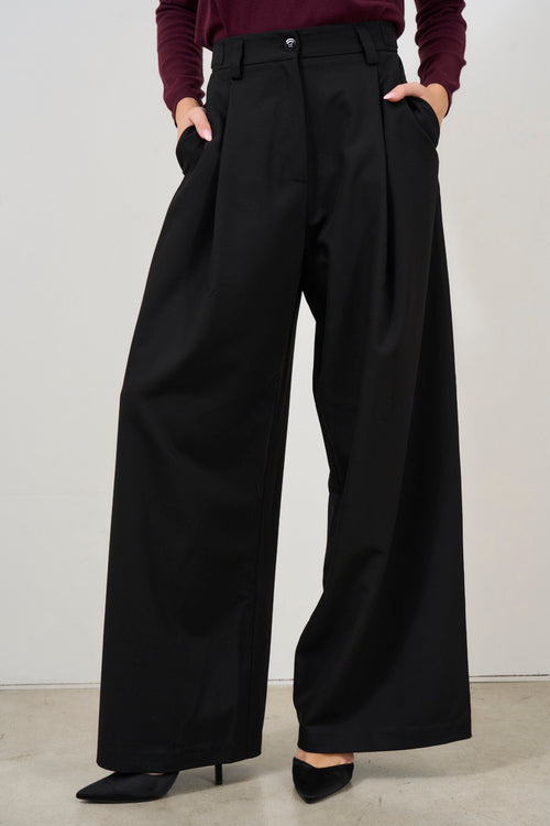 Women's black palazzo trousers - 2