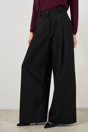 Women's black palazzo trousers - 3