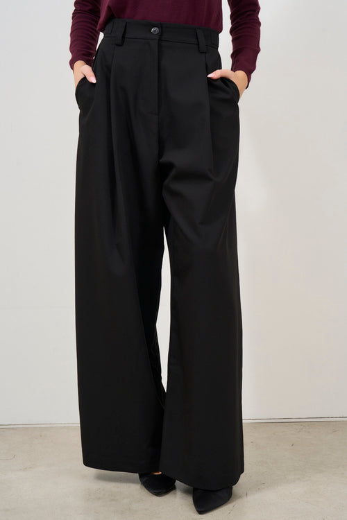 Pantalone donna nero a palazzo