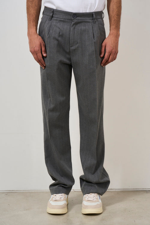 Men's anthracite straight leg trousers