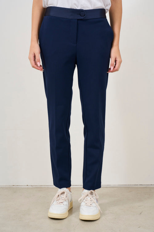 Women's blue cigarette trousers - 2