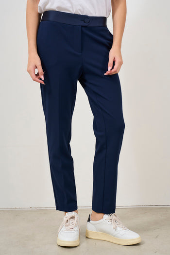 Women's blue cigarette trousers - 3