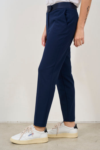 Women's blue cigarette trousers - 4