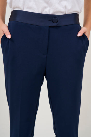 Women's blue cigarette trousers - 7