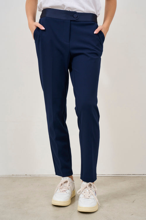 Pantalone a sigaretta donna blu