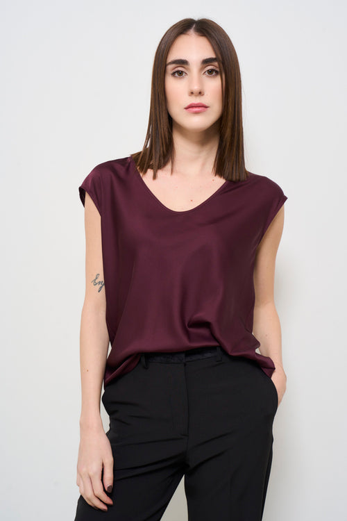 Women's burgundy blouse