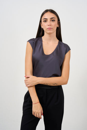 Blusa donna grigio - 4