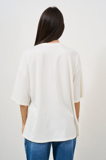 White women's T-shirt with side opening detail - 4