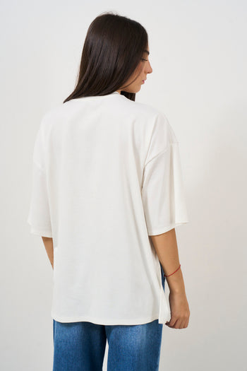 White women's T-shirt with side opening detail - 5