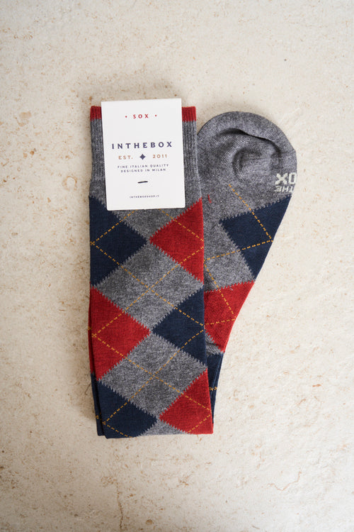 Men's grey diamond socks