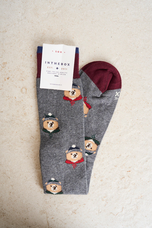 Men's socks with teddy bear pattern